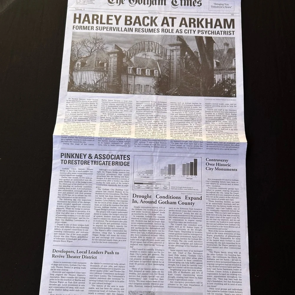 SDCC 2023 Gotham Times Batman Harley Quinn Newspaper Promo - Picture 3 of 5